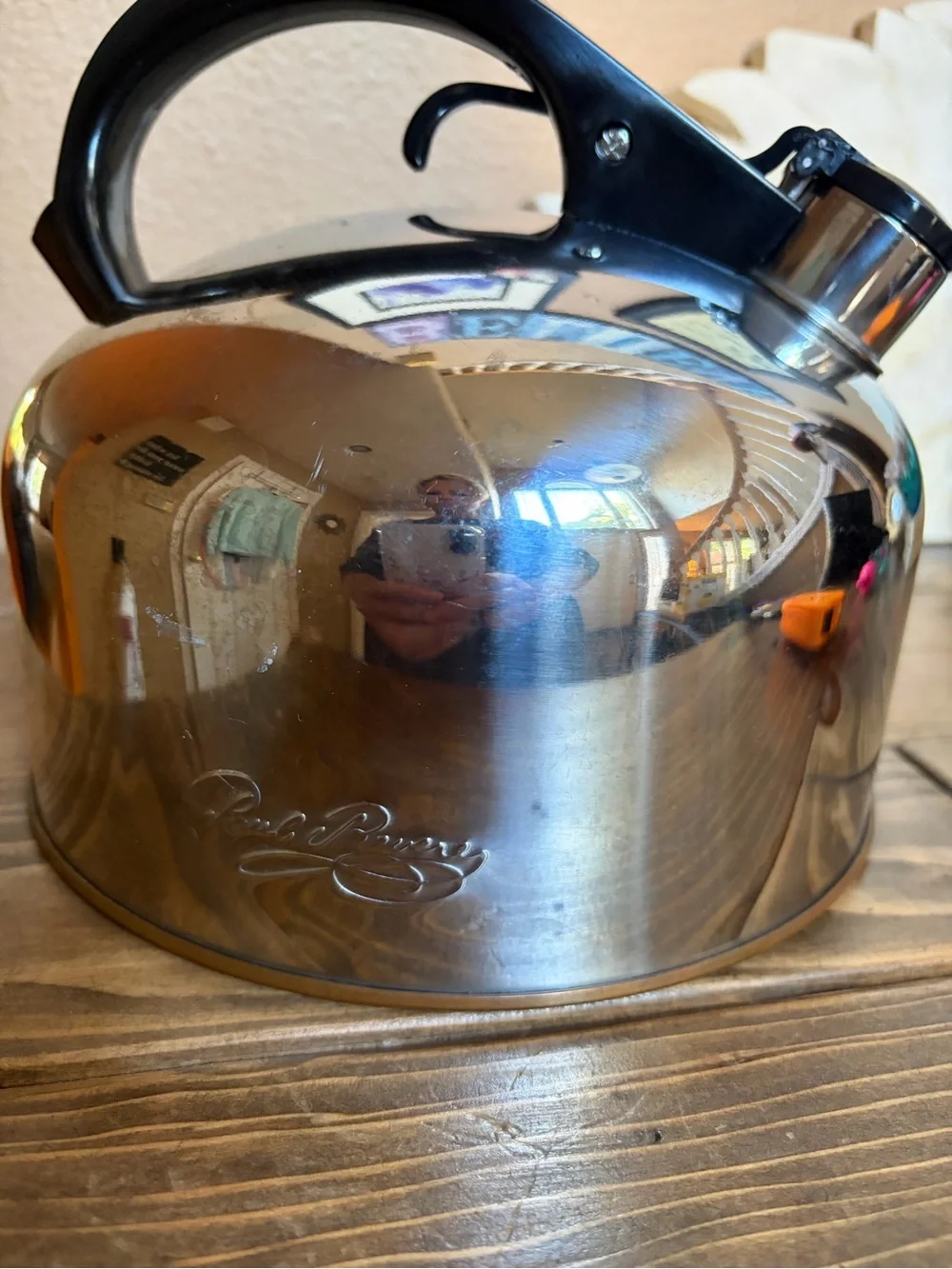 Vintage Revere Ware Metal Whistle Blowing Tea Pot made in Korea
